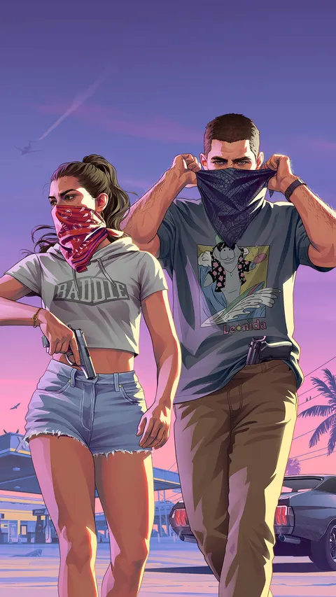 Jason and Lucia Robbery — official GTA VI artwork